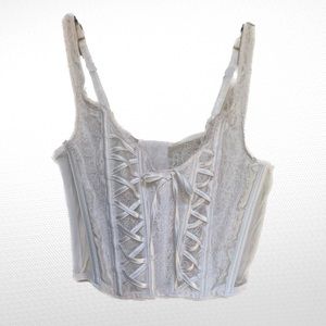 Victoria’s Secret Unlined Lace-Up Corset Top Size small white